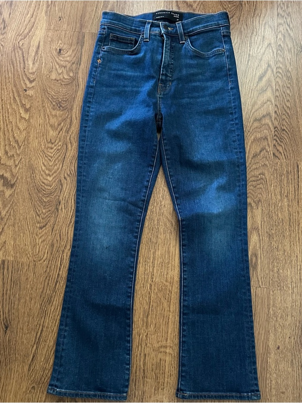 Veronica Beard Blue Carly Kick Flare High Rise Jeans size 27 cotton blend